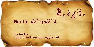 Merli Árpád névjegykártya
